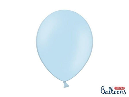 Balony Strong, 12" Pastel Baby Blue Niebieskie, 30cm, 10 szt. Niebieski - PartyDeco zdjęcie 2