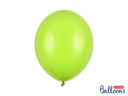 Balony Strong 12", 30cm, Pastel Lime Green, Limonkowe, zielone, 10 szt. - PartyDeco zdjęcie 2