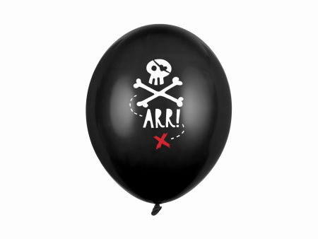 Balony 30cm, Piraci, Pastel Black: 1op./6szt., Halloween - PartyDeco zdjęcie 1