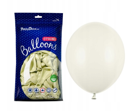 Balony Strong małe, 5" Pastelowe kremowe - Pastel Light Cream, 12cm, 100 szt. - PartyDeco zdjęcie 2