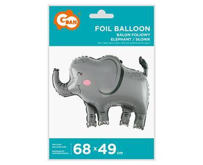 Balon foliowy 68x49cm - Słoń, Słonik (szary), safari, ZOO, zwierzęta - Godan S.A. zdjęcie 3