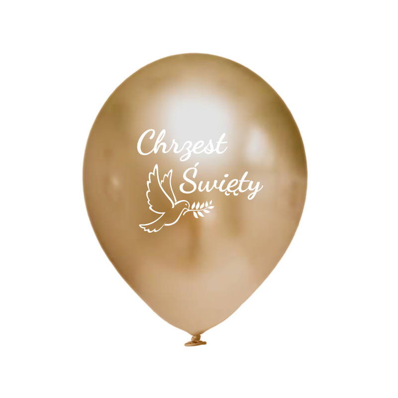 Balony lateksowe - Chrzest Święty, złote, Chrome, 12", 30cm, 10 szt - Flowballoons zdjęcie 1