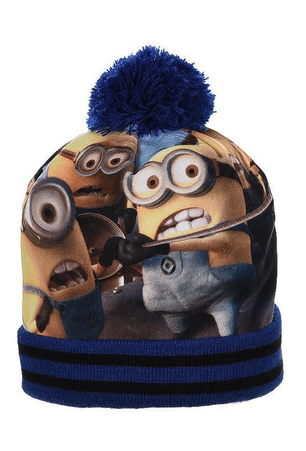 czapka zimowa z pomponem z nadrukiem w Minionki - MINIONS zdjęcie 1