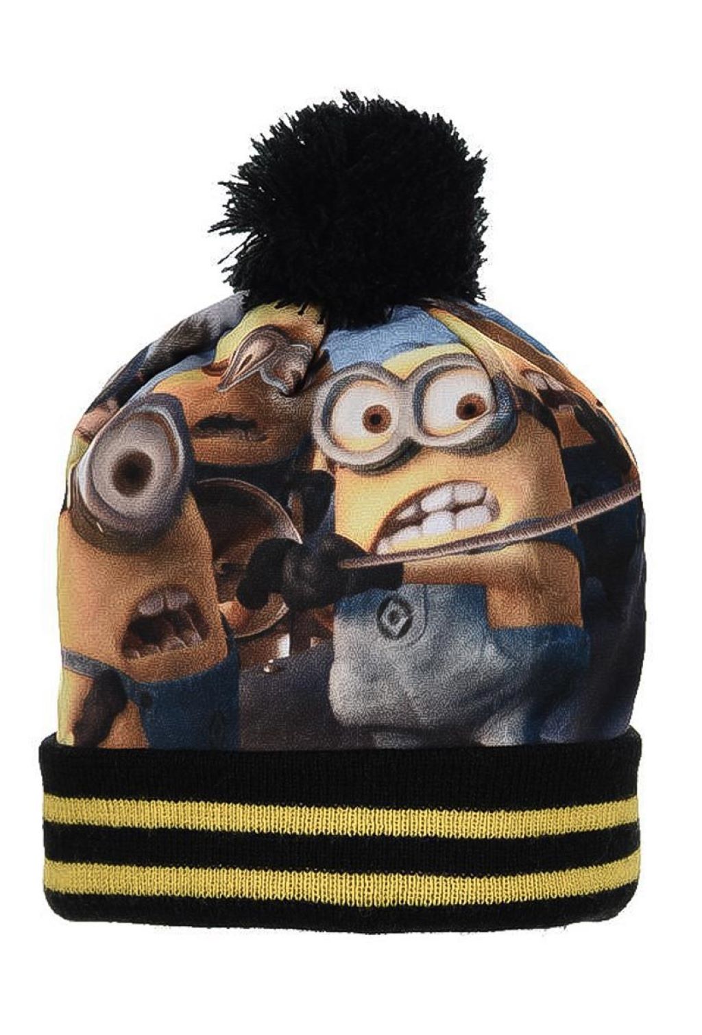 czapka zimowa z pomponem z nadrukiem w Minionki - MINIONS zdjęcie 1