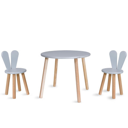Zestaw stolik + 2 krzesełka popielate zdjęcie 1