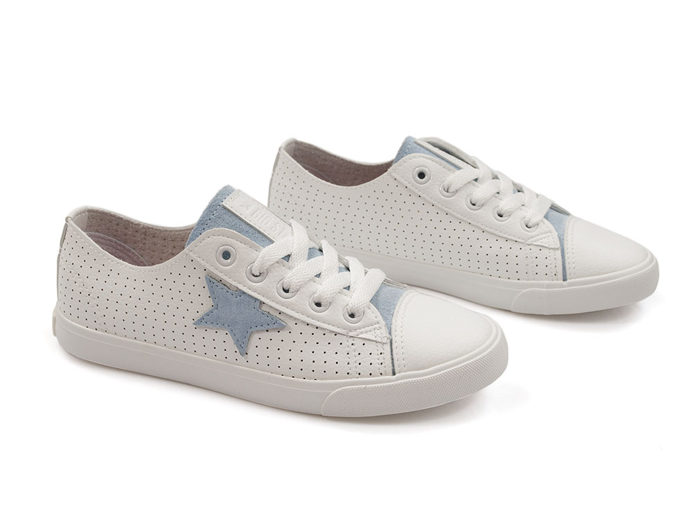 Białe ażurowe trampki damskie z ekoskóry Big Star DD274692 - Big Star zdjęcie 2