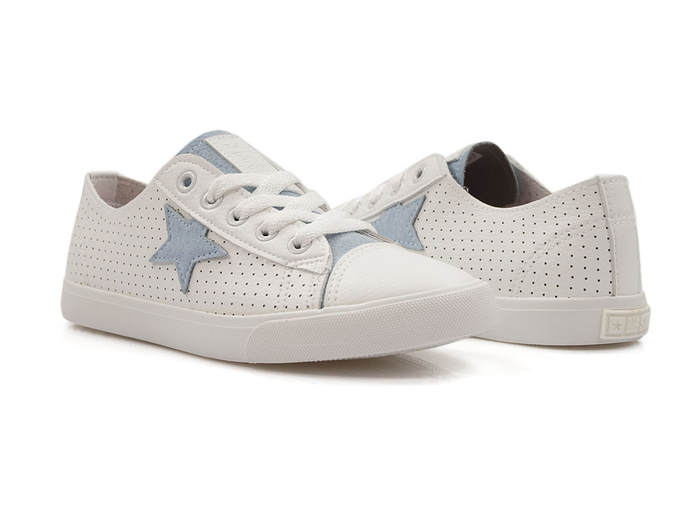 Białe ażurowe trampki damskie z ekoskóry Big Star DD274692 - Big Star zdjęcie 3