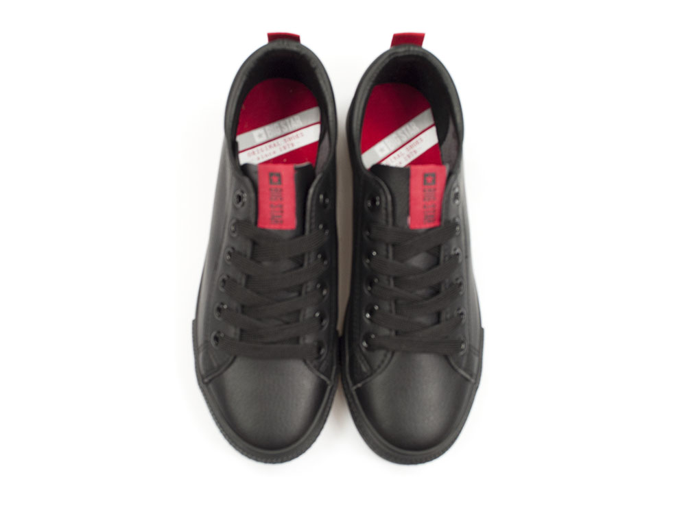 Czarne trampki damskie z miękkiej ekoskóry Big Star DD274687 - Big Star zdjęcie 4