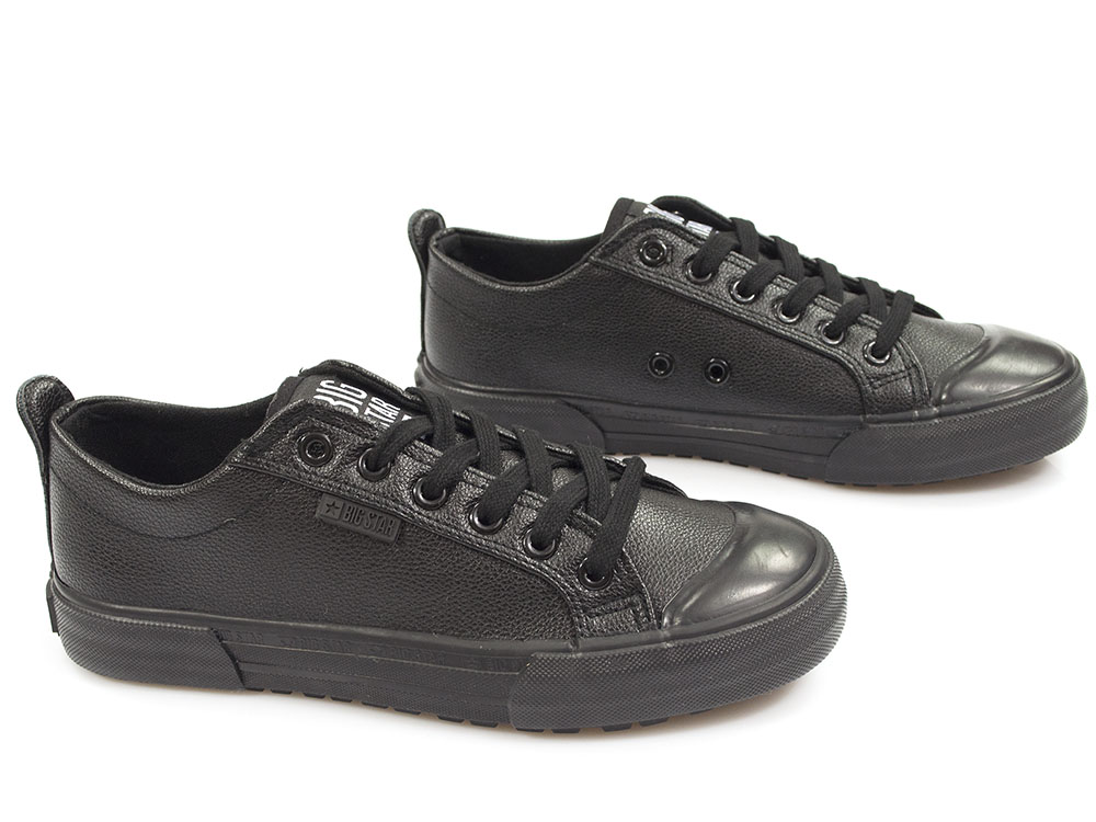 Czarne trampki damskie z ekoskóry Big Star GG274089 - Big Star zdjęcie 2