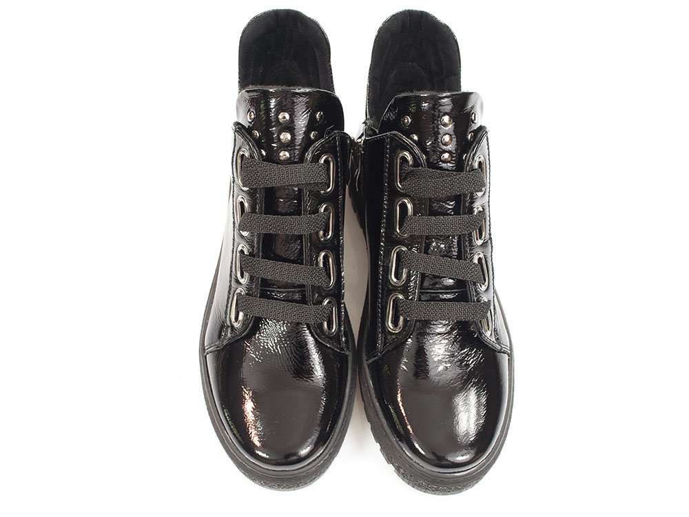 Czarne lakierowane botki Dolce Pietro by Piechur 4051 - Dolce Pietro zdjęcie 4