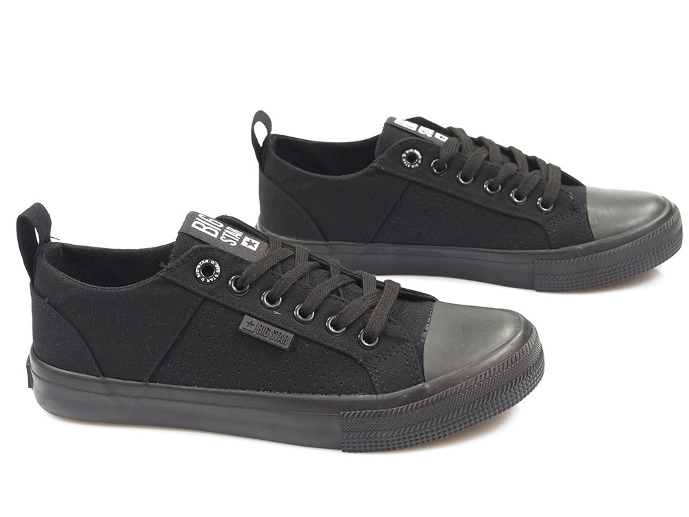Czarne trampki damskie tekstylne Big Star HH274018 - Big Star zdjęcie 2