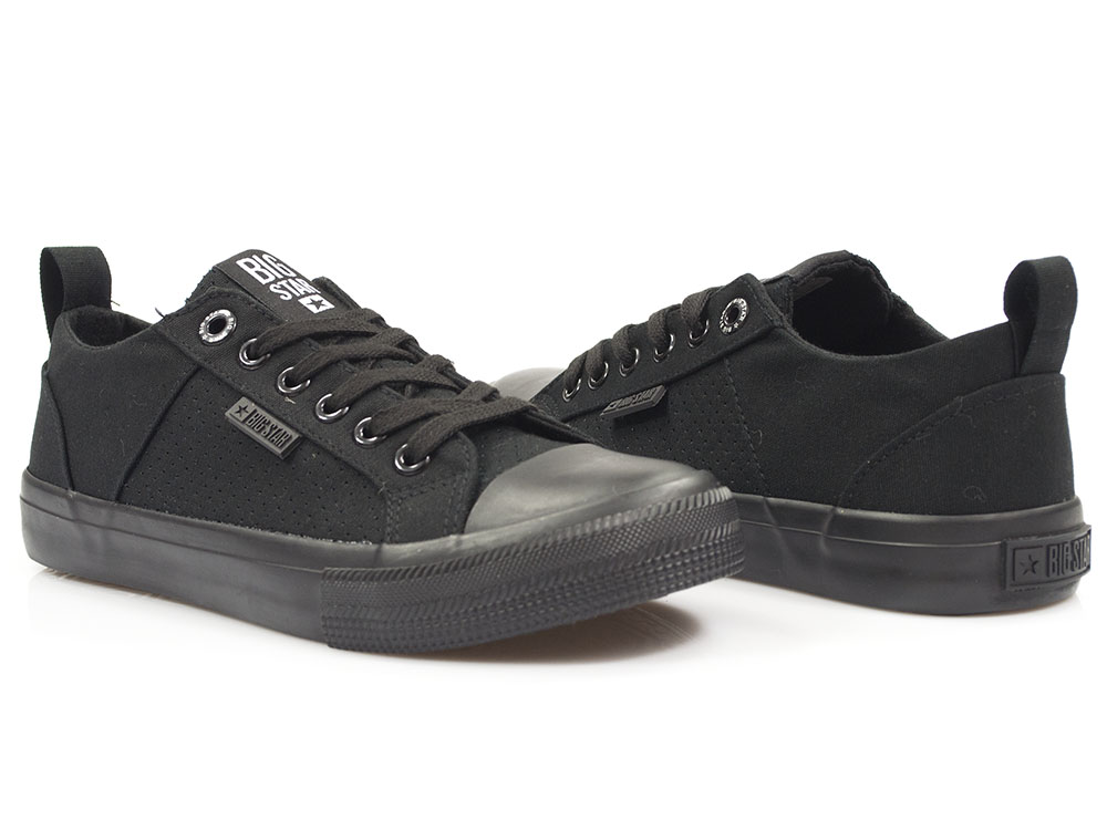 Czarne trampki damskie tekstylne Big Star HH274018 - Big Star zdjęcie 3
