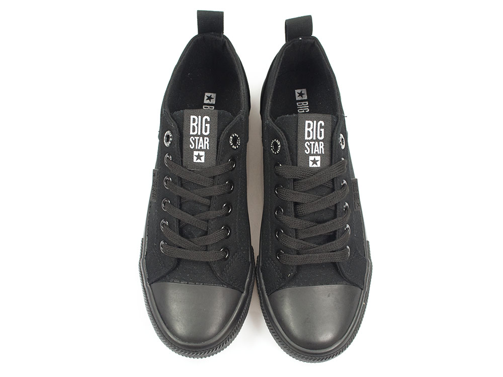 Czarne trampki damskie tekstylne Big Star HH274018 - Big Star zdjęcie 4