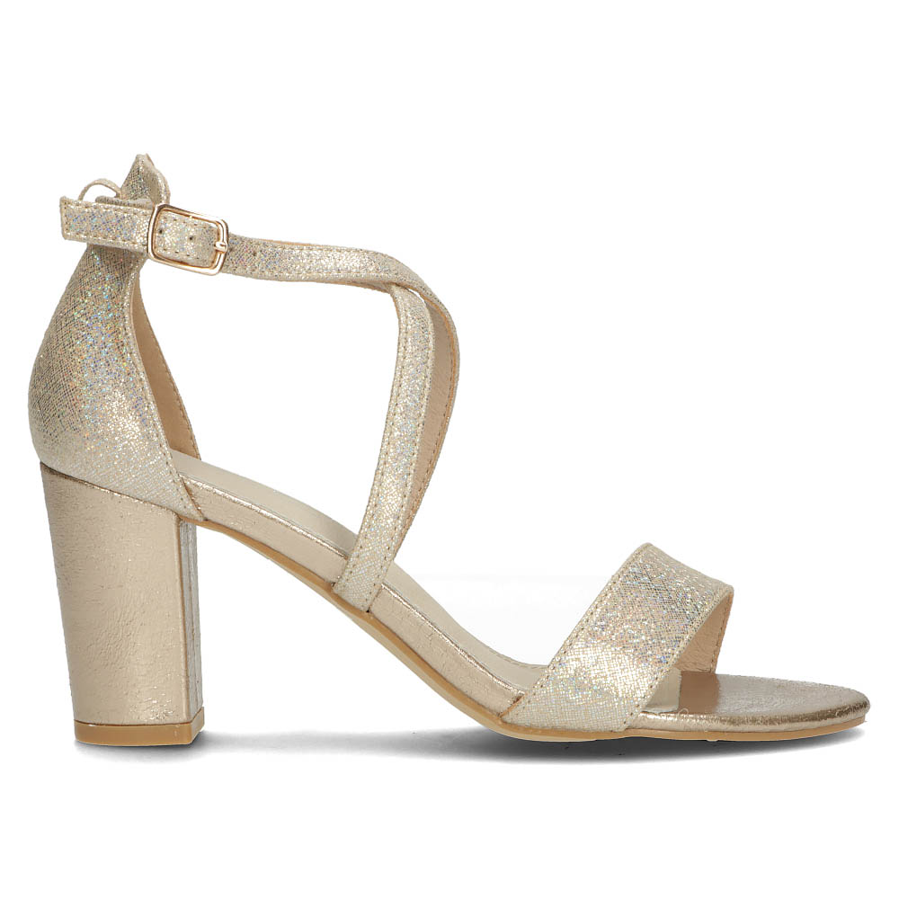 Złote sandały na słupku Filippo DS1276 - Filippo zdjęcie 3