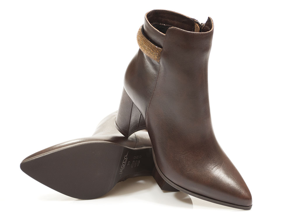 Brązowe botki damskie Kotyl 3561 - Kotyl zdjęcie 4