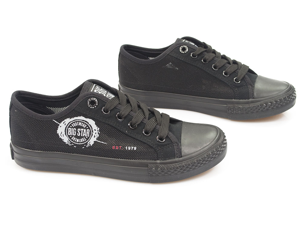 Czarne siateczkowe damskie trampki Big Star JJ274A256 - Big Star zdjęcie 2