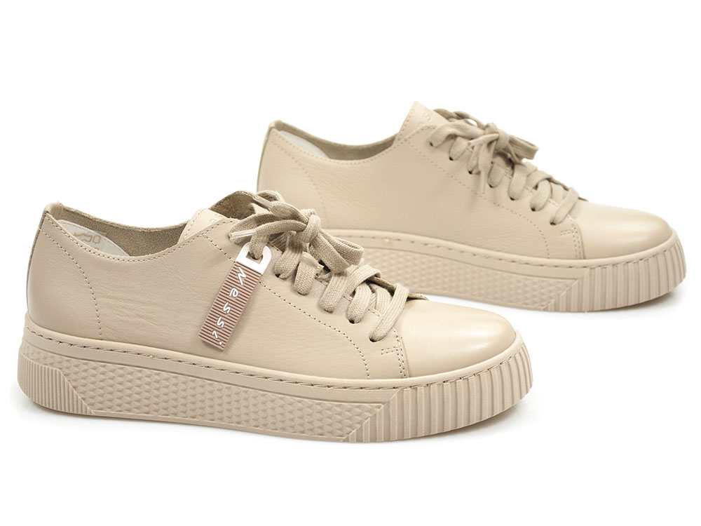 Półbuty sneakersy Nessi 22162 beż - Nessi zdjęcie 4