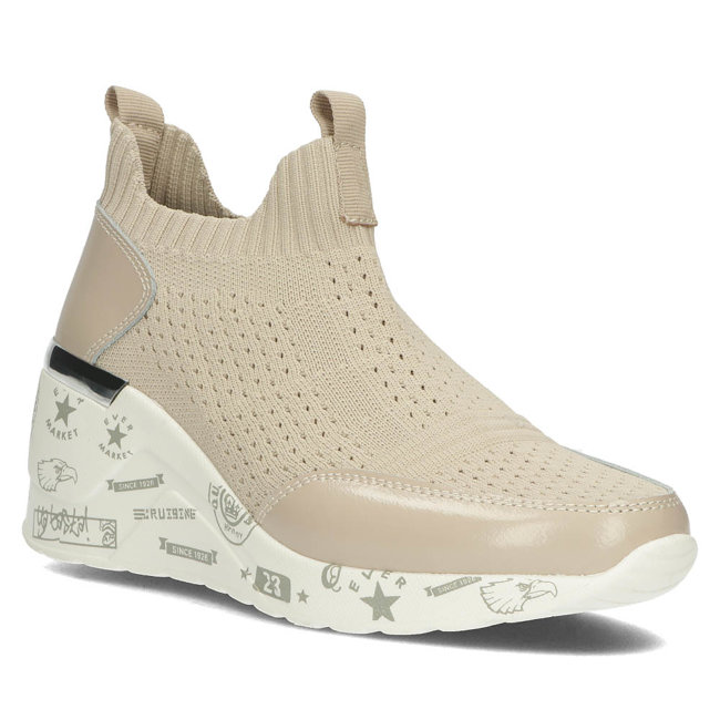 Beżowe półbuty sneakersy Filippo DP3551 - Filippo zdjęcie 4