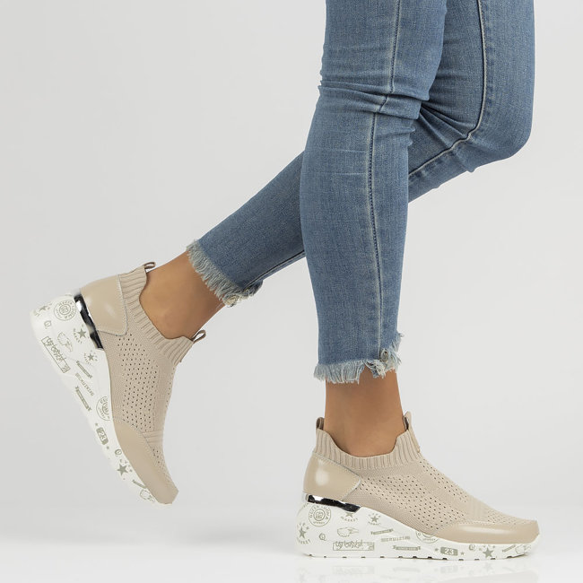 Beżowe półbuty sneakersy Filippo DP3551 - Filippo zdjęcie 2