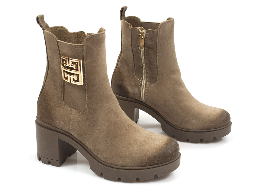 Botki welurowe Lemar 60396 beż - Lemar zdjęcie 2