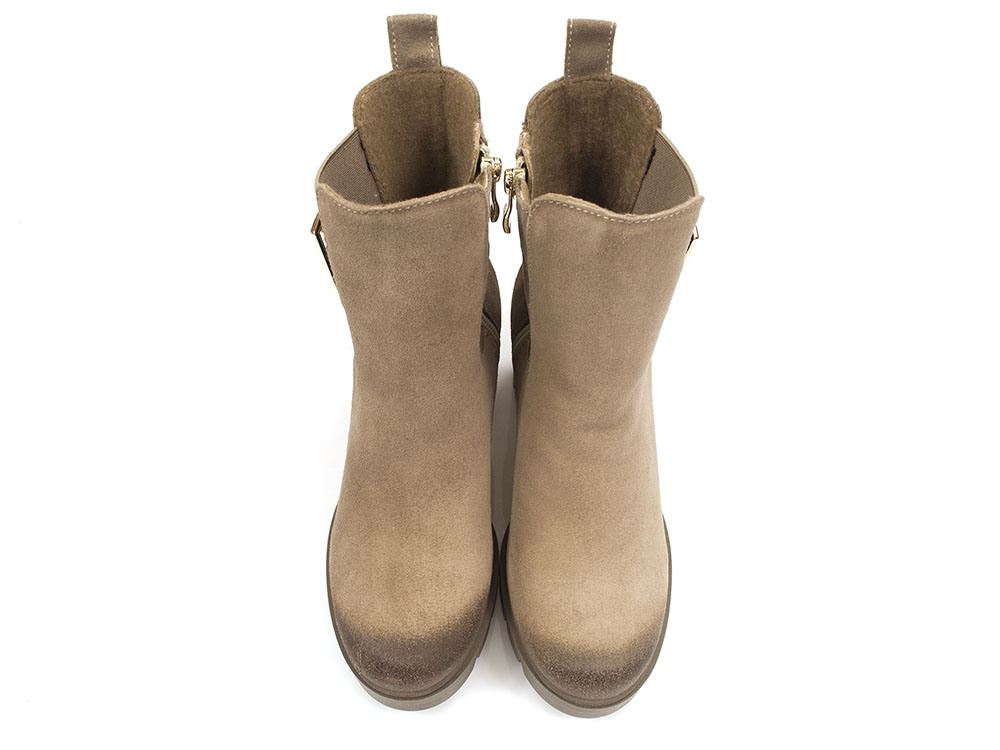 Botki welurowe Lemar 60396 beż - Lemar zdjęcie 4