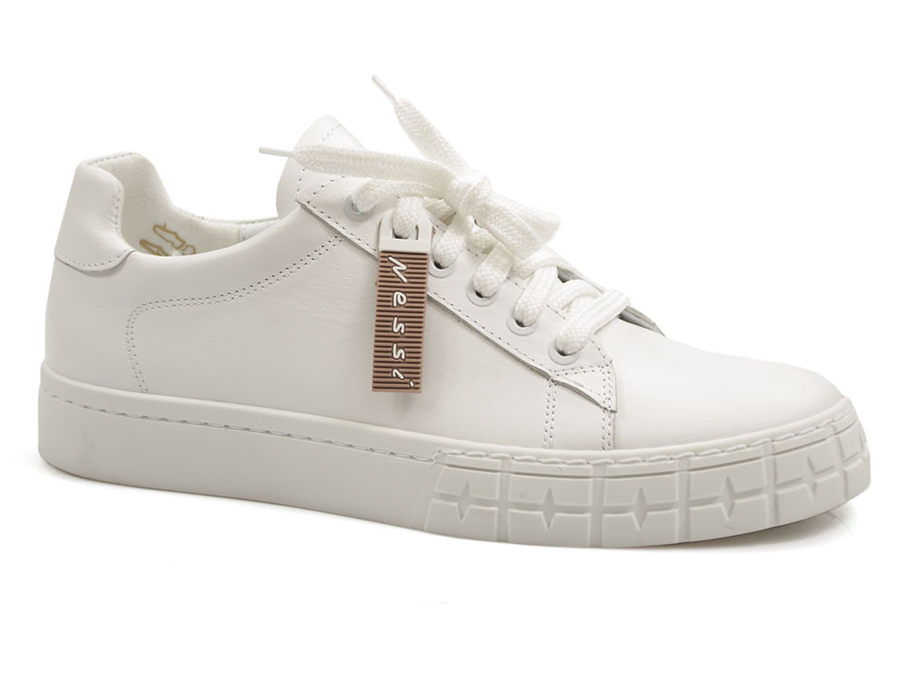 Białe skórzane półbuty sneakersy Nessi 21025 - Nessi zdjęcie 1