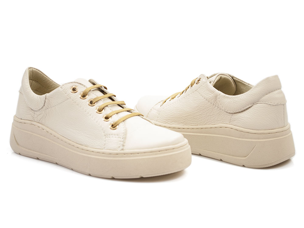 Beżowe półbuty sneakersy Dolce Pietro 5036 - Dolce Pietro zdjęcie 2