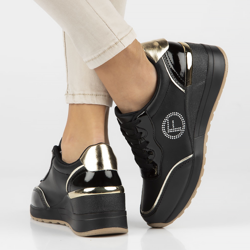 Czarne sneakersy półbuty Filippo DP4660/23 - Filippo zdjęcie 3