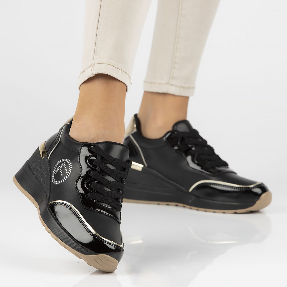 Czarne sneakersy półbuty Filippo DP4660/23 - Filippo zdjęcie 2