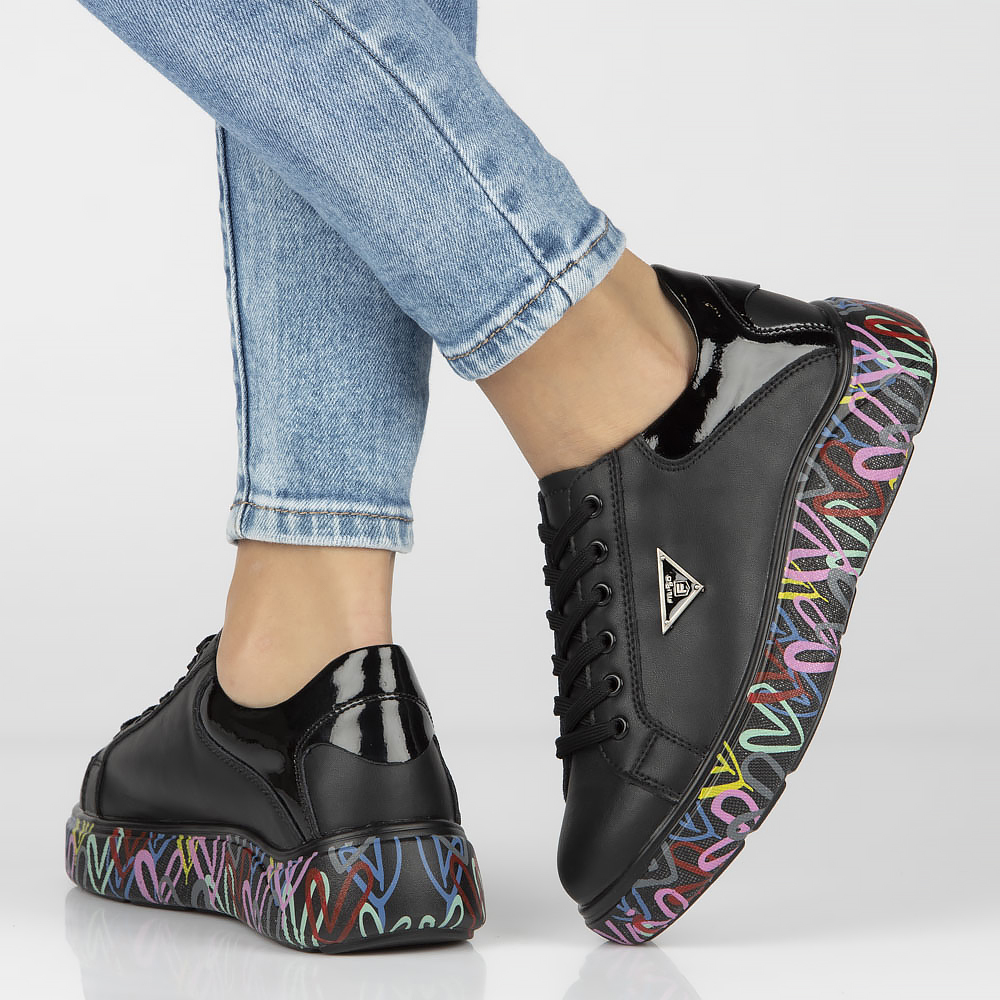 Czarne półbuty sneakersy Filippo DP4480 - Filippo zdjęcie 3