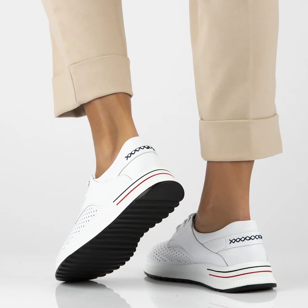 Białe ażurowe półbuty sneakersy Filippo DP6022/25 - Filippo zdjęcie 2