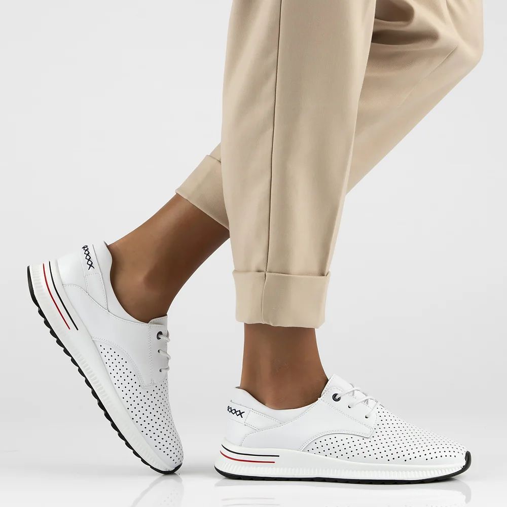 Białe ażurowe półbuty sneakersy Filippo DP6022/25 - Filippo zdjęcie 3