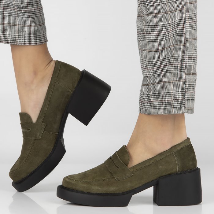 Zielone półbuty Filippo DP4685 khaki - Filippo zdjęcie 3