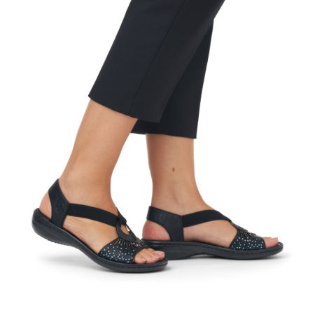 Czarne sandały damskie Rieker 60880-00 - Rieker zdjęcie 1