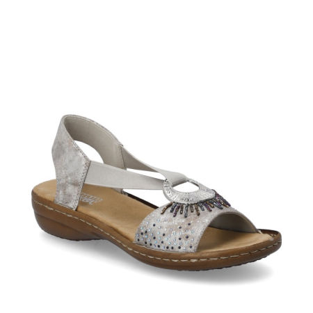 Sandały z koralikowym haftem Rieker 60880-90 - Rieker zdjęcie 2