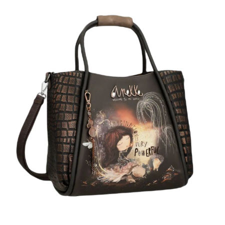 Brązowa duża torebka 2w1 Anekke 39701-274 Dreamverse shopper - Anekke zdjęcie 2