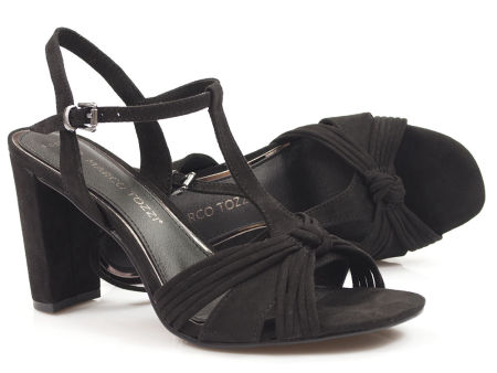 Czarne komfortowe sandały Marco Tozzi 28390 - Marco Tozzi zdjęcie 3
