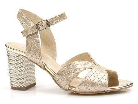 Złote eleganckie sandały na obcasie Gamis 5070 - Gamis zdjęcie 1
