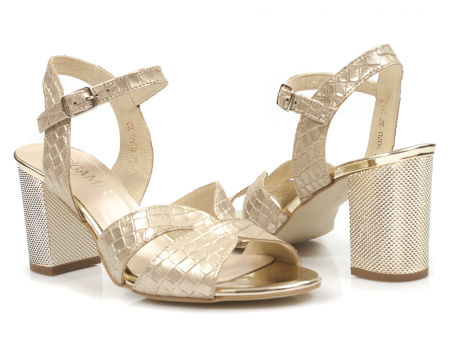Złote eleganckie sandały na obcasie Gamis 5070 - Gamis zdjęcie 3