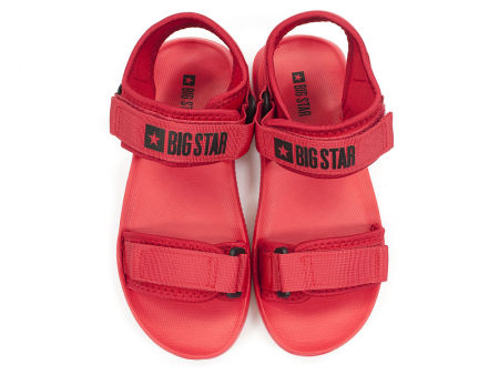 Czerwone sportowe sandały damskie Big Star HH274A027 - Big Star zdjęcie 4