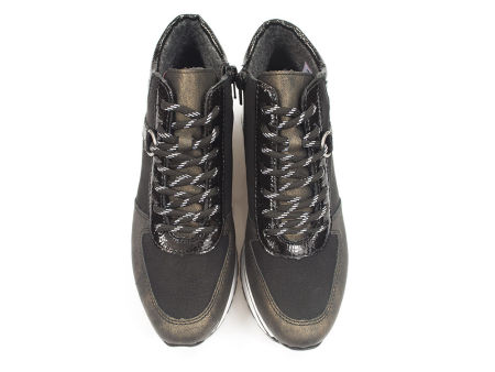 Czarne botki sneakersy Rieker N6942-90 - Rieker zdjęcie 4