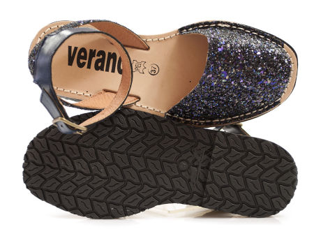 Czarne brokatowe sandały gladiatorki Verano 201-E - Verano zdjęcie 4