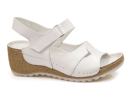 Białe sandały na koturnie Lemar 50086 - Lemar zdjęcie 1