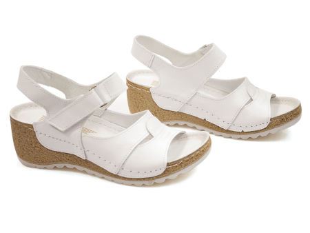 Białe sandały na koturnie Lemar 50086 - Lemar zdjęcie 2