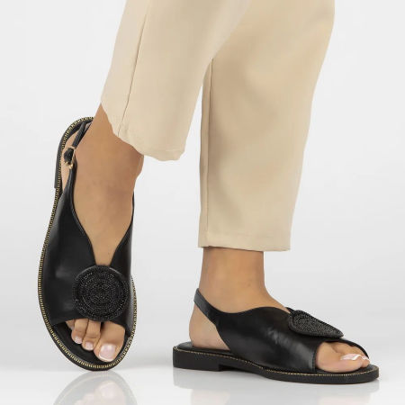 Czarne sandały skórzane Filippo DS6229 - Filippo zdjęcie 1