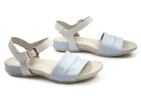 Niebieskie skórzane sandały Nessi 17181 - Nessi zdjęcie 4