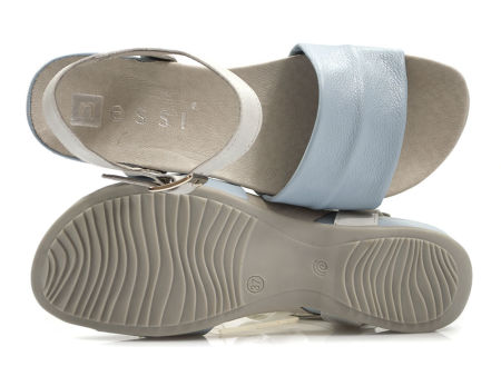 Niebieskie skórzane sandały Nessi 17181 - Nessi zdjęcie 2