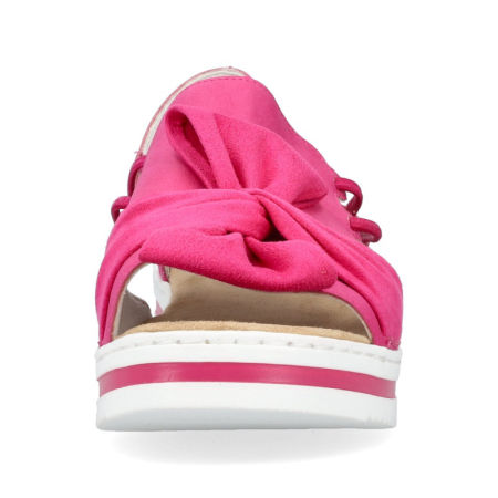 Różowe sandały damskie na platformie Rieker V0256-31 - Rieker zdjęcie 4