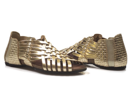 Złote sandały damskie rzymianki Verano 1224 platino - Verano zdjęcie 3