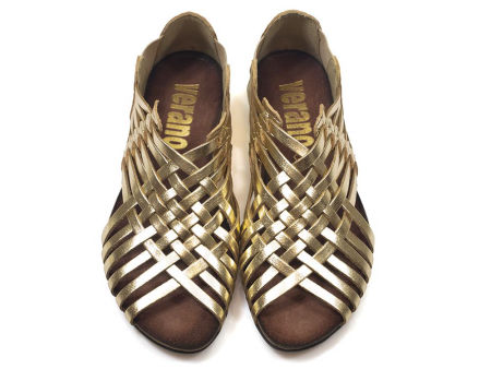 Złote sandały damskie rzymianki Verano 1224 platino - Verano zdjęcie 4